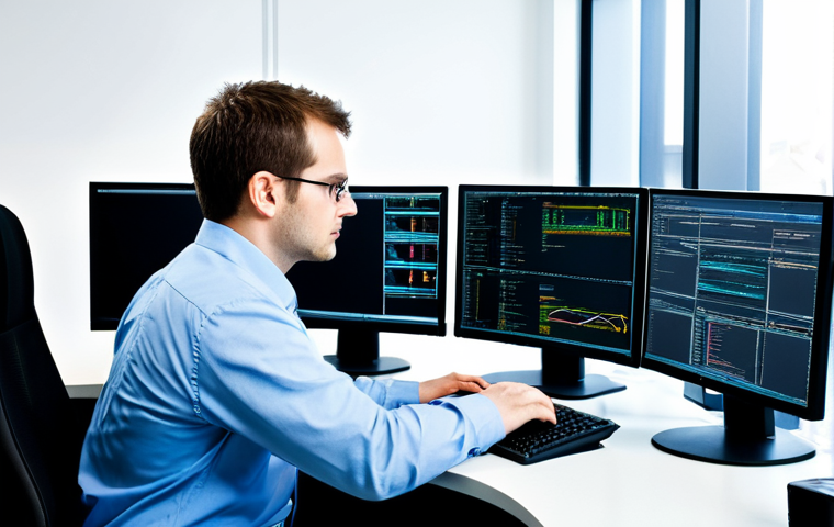 Network Engineer at Work**

"A professional network engineer in a modern office environment, working on network infrastructure, multiple monitors displaying code and network diagrams, fully clothed in appropriate business casual attire, focused and engaged, safe for work, perfect anatomy, correct proportions, natural pose, high-resolution, professional photography, well-lit."

**