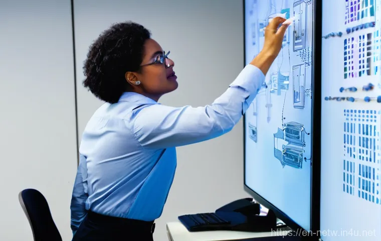 네트워크관리사 실기 시험에서 자주 출제되는 문제 분석 - **Prompt:** A focused network engineer, wearing casual but professional attire (like a polo shirt an...